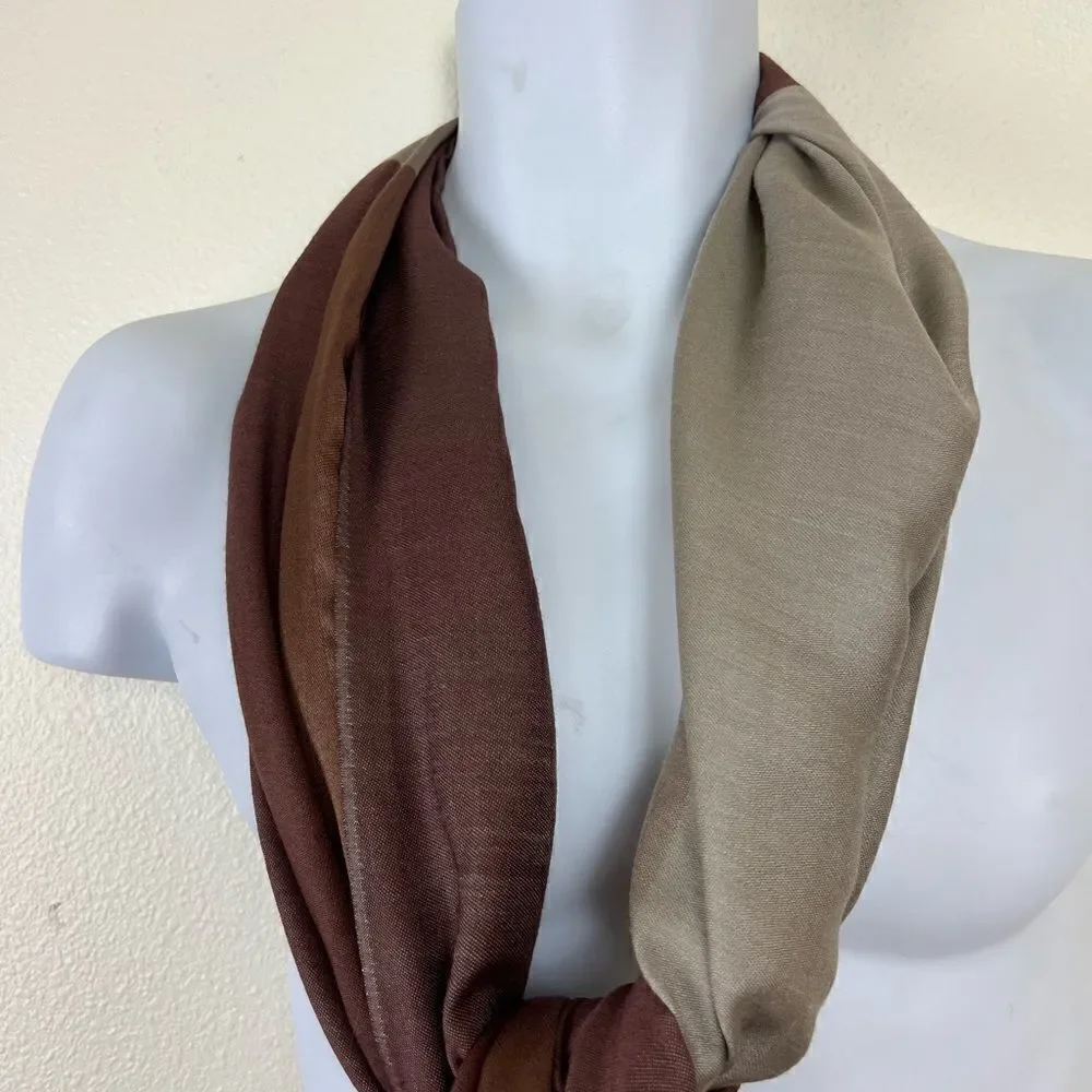 Books and Bygones 100% Silk. Made in Florence, Italy. Large Scarf / Shawl. Brown